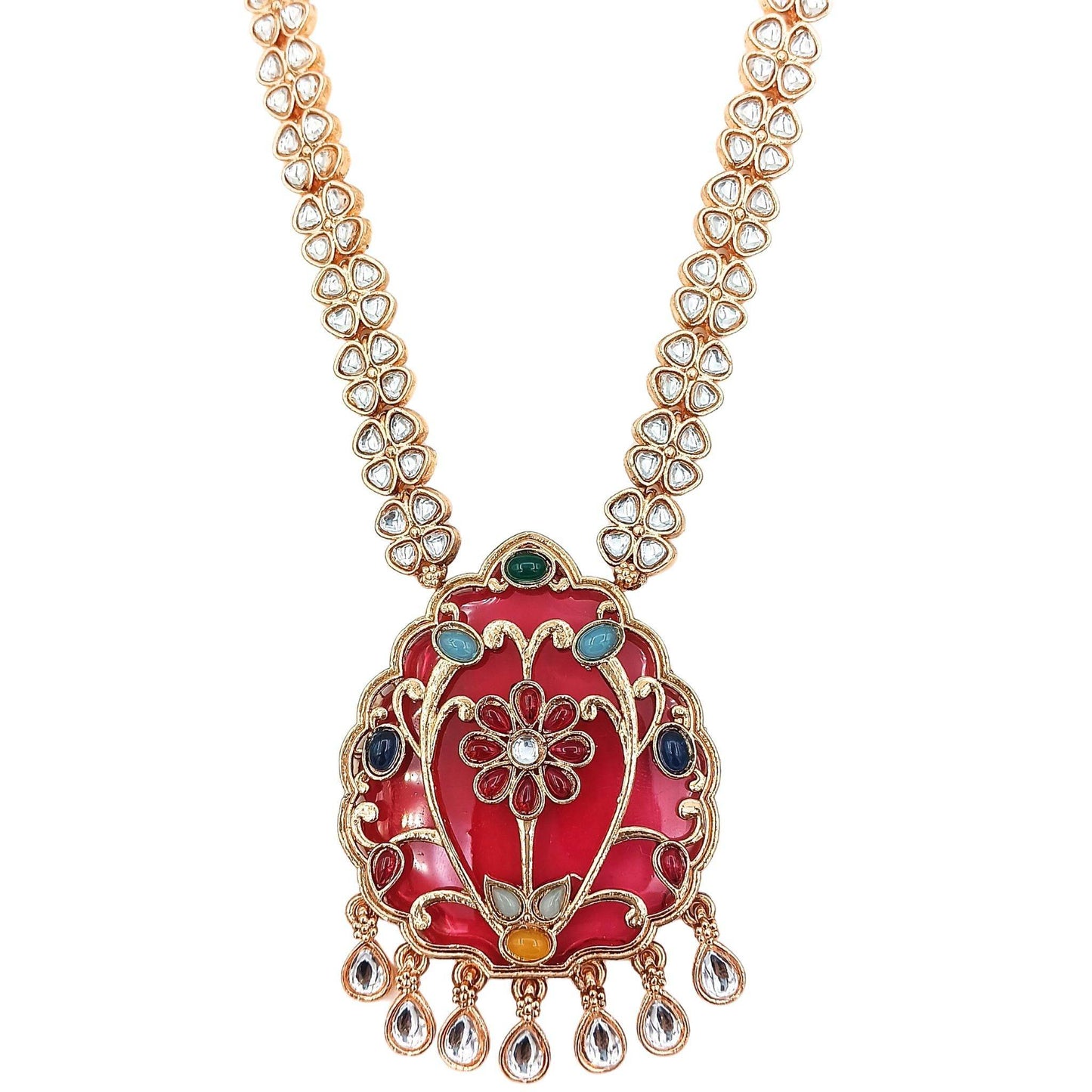 Rajwadi Kundan Necklace Set for Her, Bridal Jewellery Set for Wedding Gift, Indian Traditional Jewellery, Ethnic Festive Wear,. - Nandai Jewels