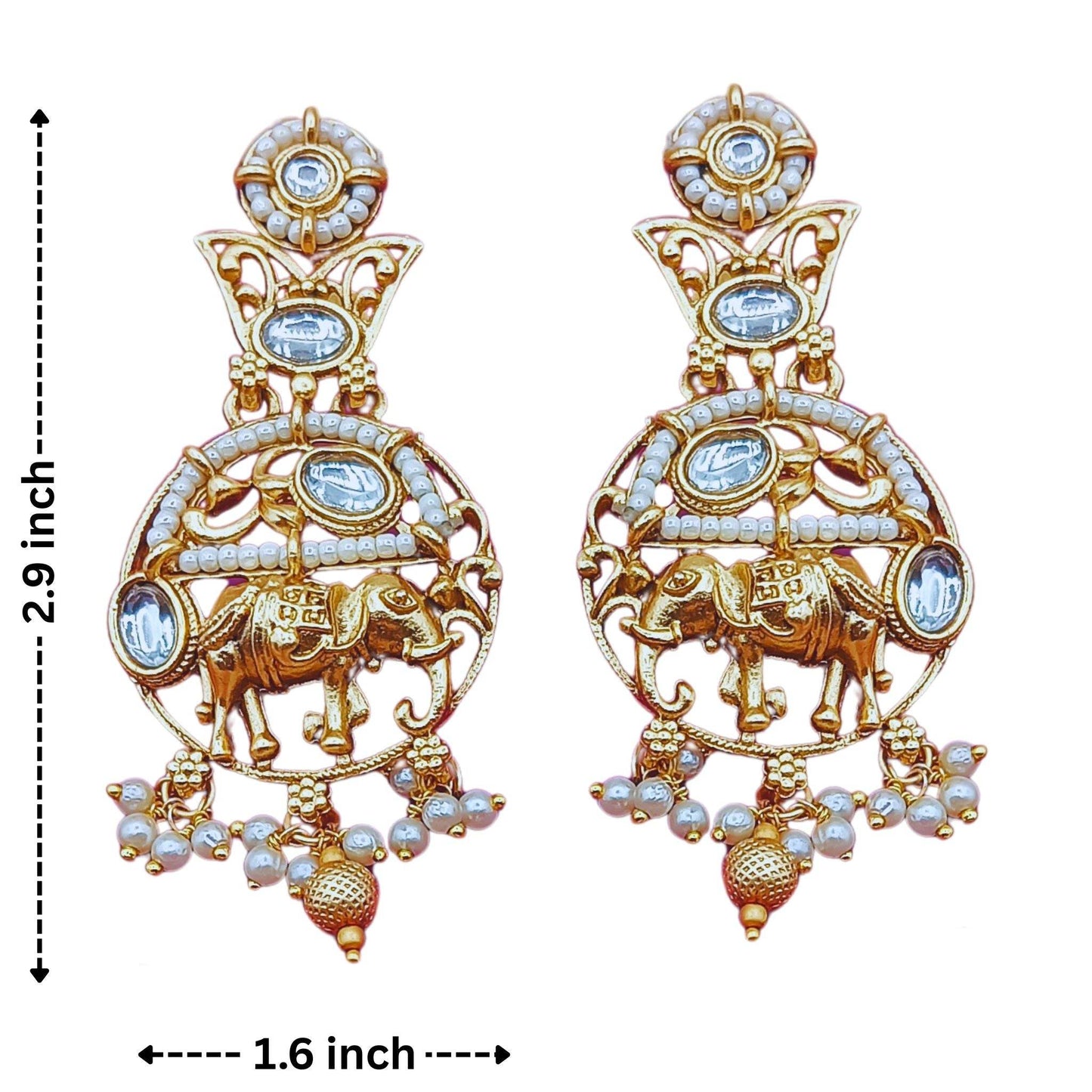 Rajputi Elephant Necklace Set - Nandai Jewels