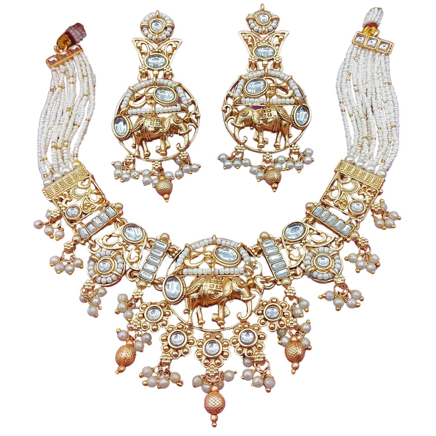 Rajputi Elephant Necklace Set - Nandai Jewels