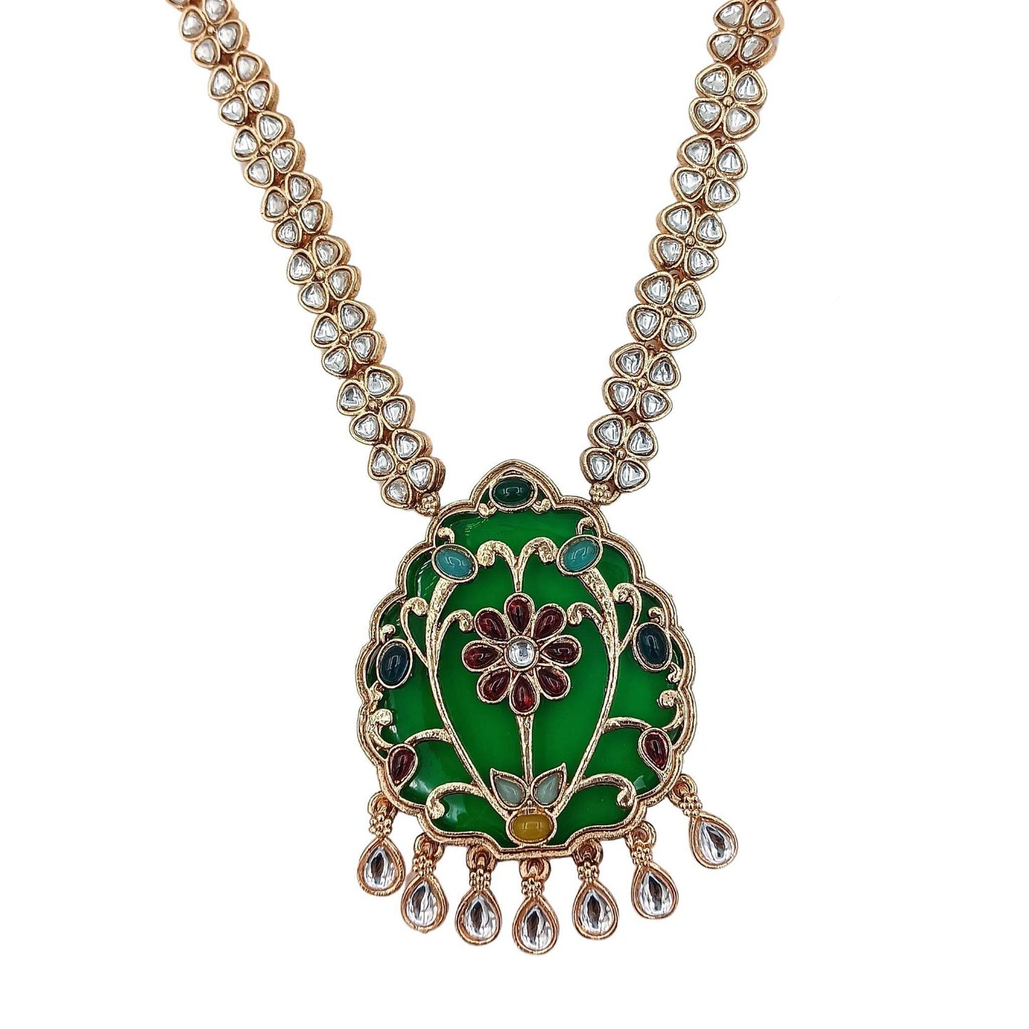 Rajwadi Kundan Necklace Set for Her, Bridal Jewellery Set for Wedding Gift, Indian Traditional Jewellery, Ethnic Festive Wear,. - Nandai Jewels