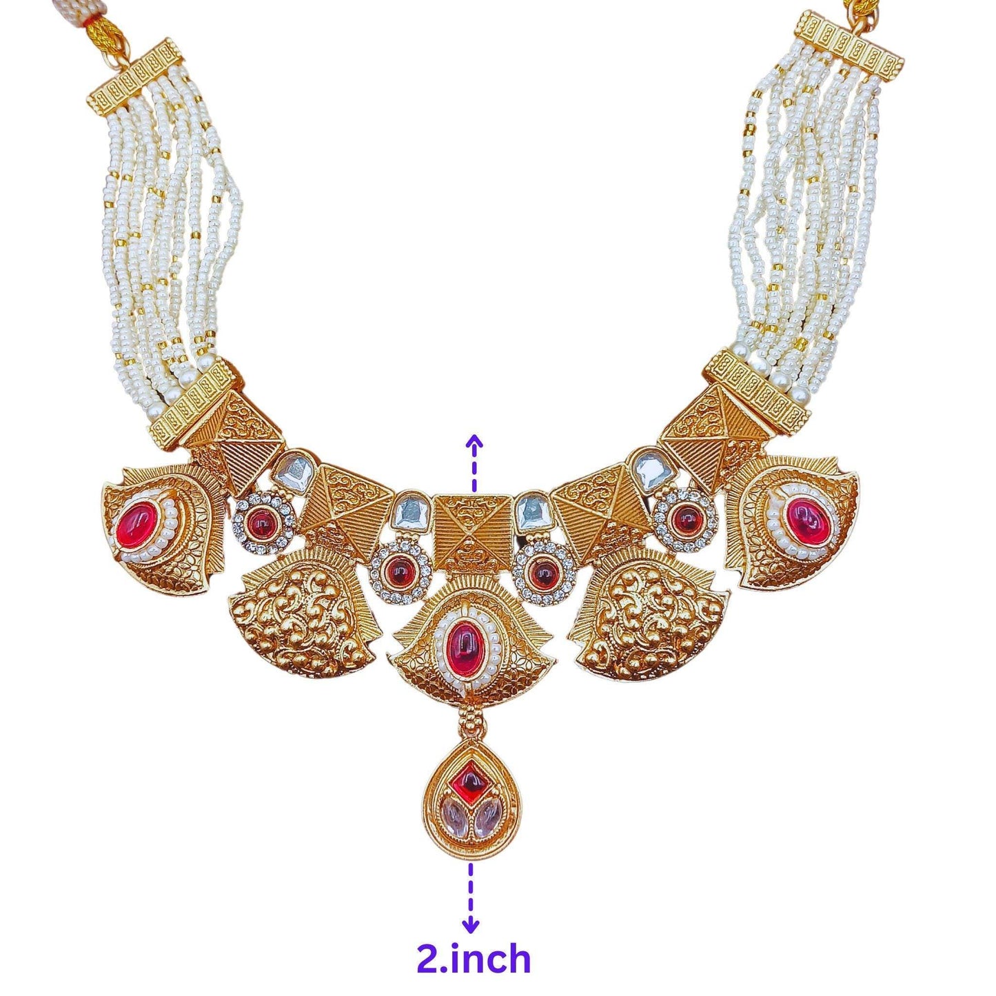 Mehak Rajputi Meenakari Necklace Set - Nandai Jewels
