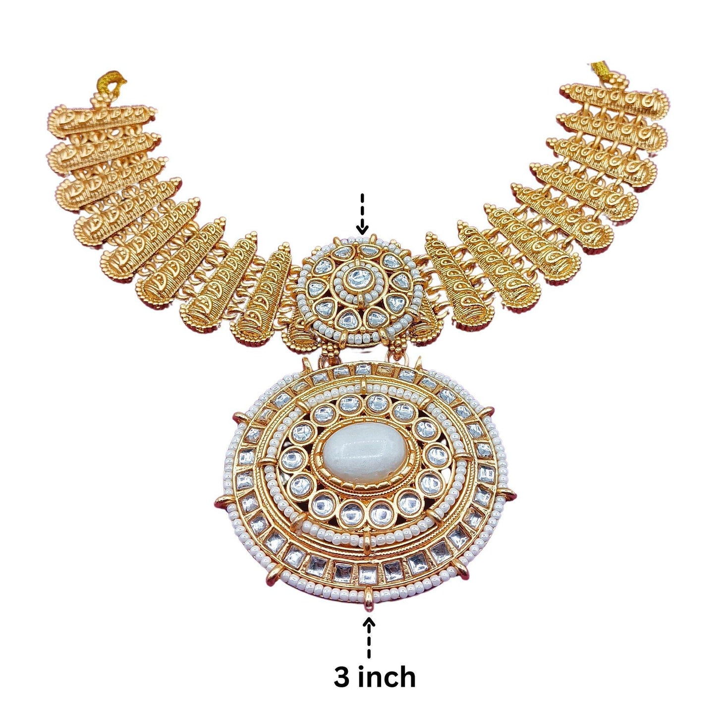 Aditi Rajwadi Necklace Set - Perfect for Wedding abd Festive Wear, Indian Traditional Jewellery. - Nandai Jewels