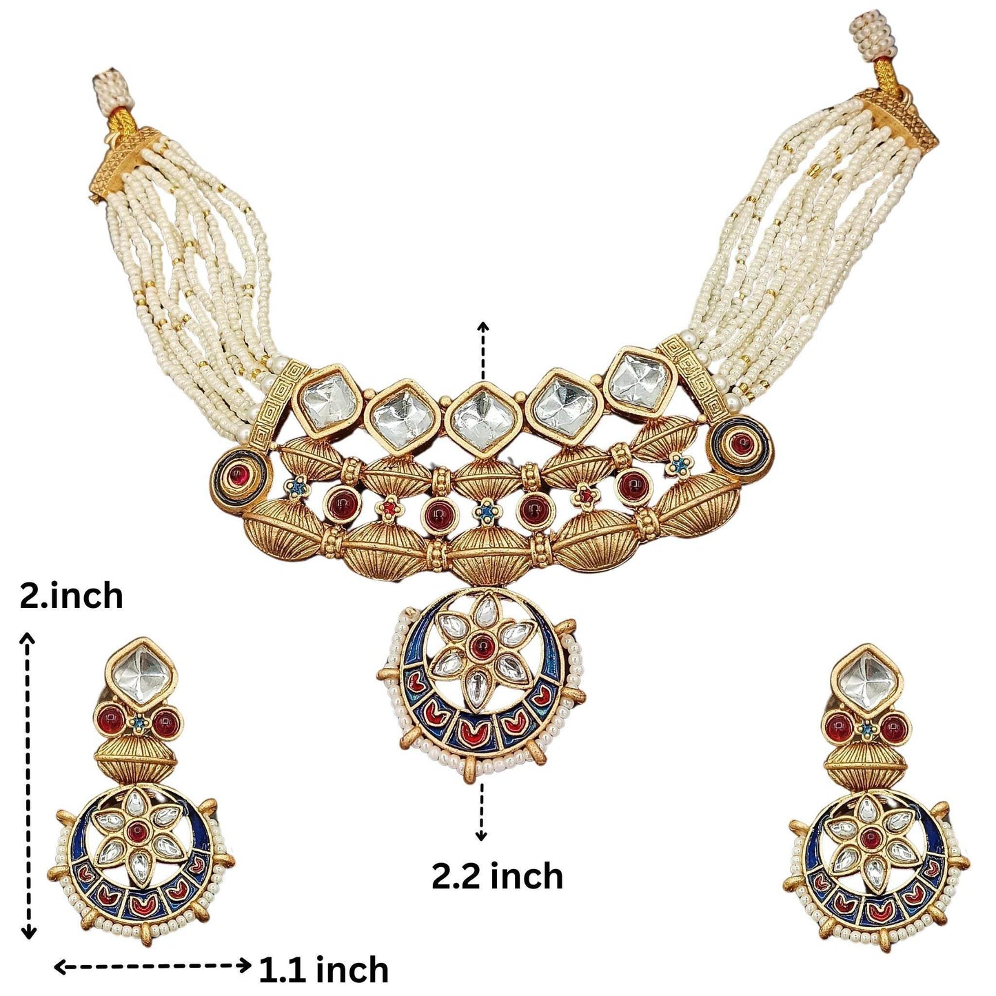 Rashmika Rajwadi Meena Jewelry set - Nandai Jewels