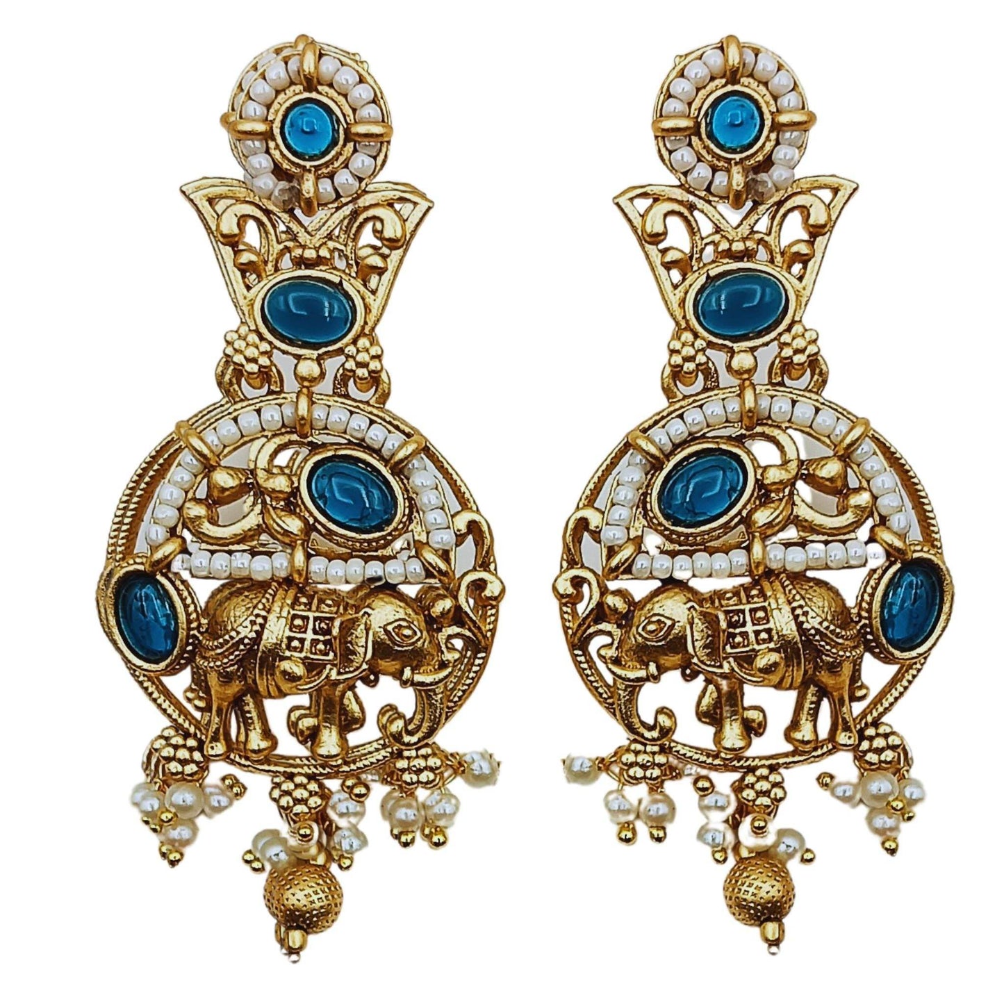 COMBO Rajputi Elephant Design Necklace With Earrings - Rajwadi Necklace Set, Pack of 2, Wedding Gift for Her, Indian Traditional Jewellery. - Nandai Jewels