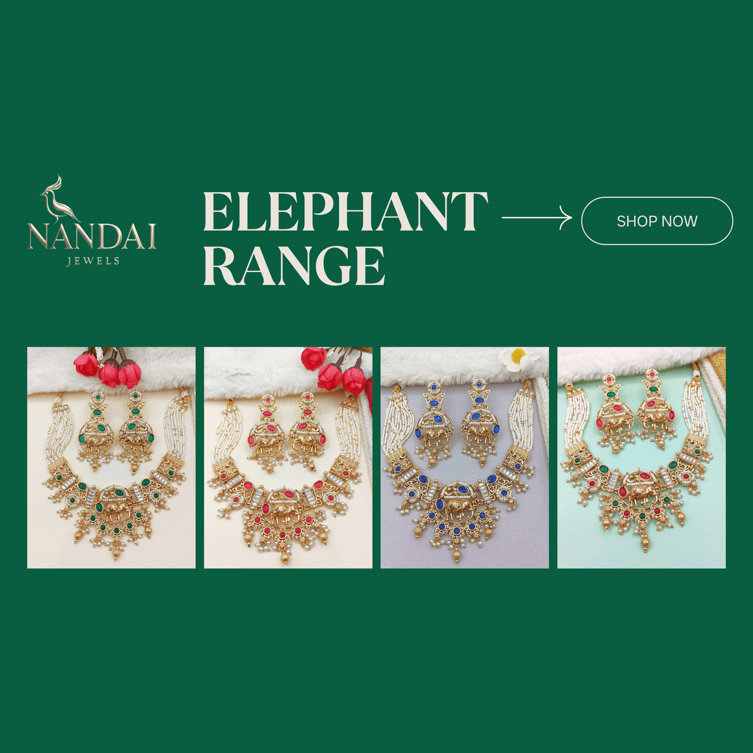 Exclusive Elephant Range: Elegant Indian Jewellery Collection - Nandai Jewels