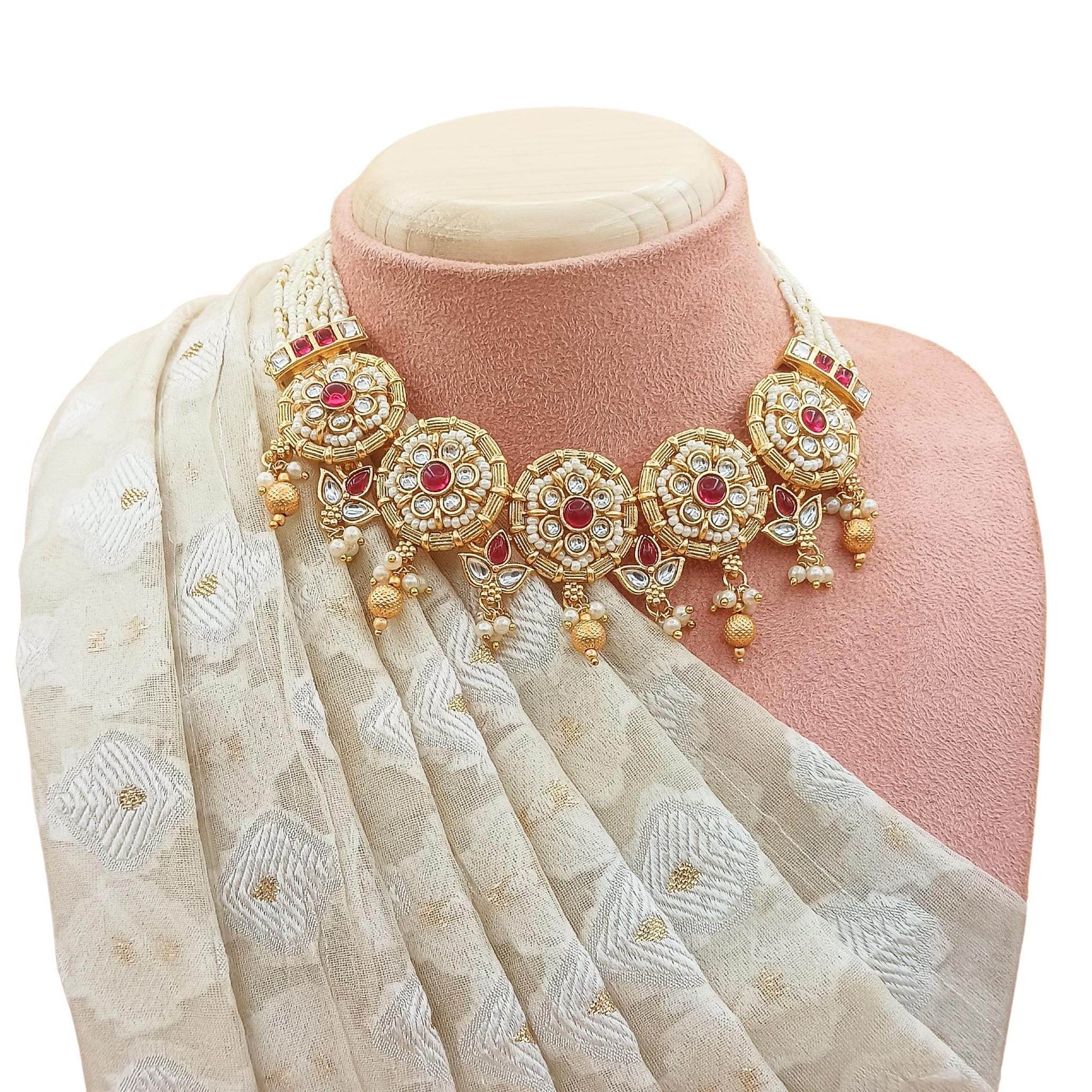 Mohini Rajwadi Necklace Set - Nandai Jewels