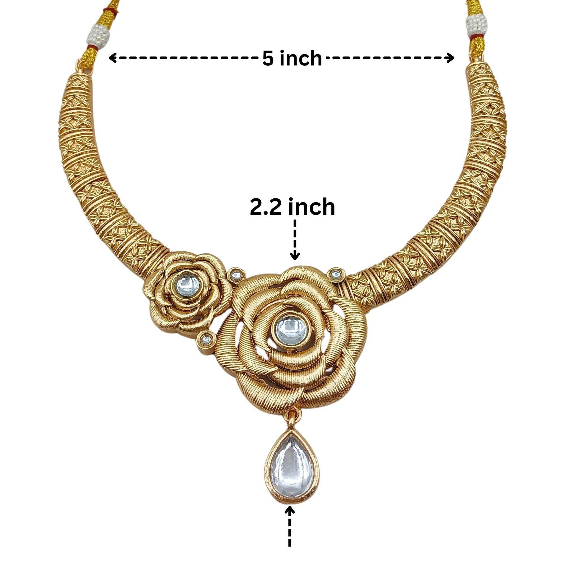 Flower Rajwadi Necklace - Nandai Jewels
