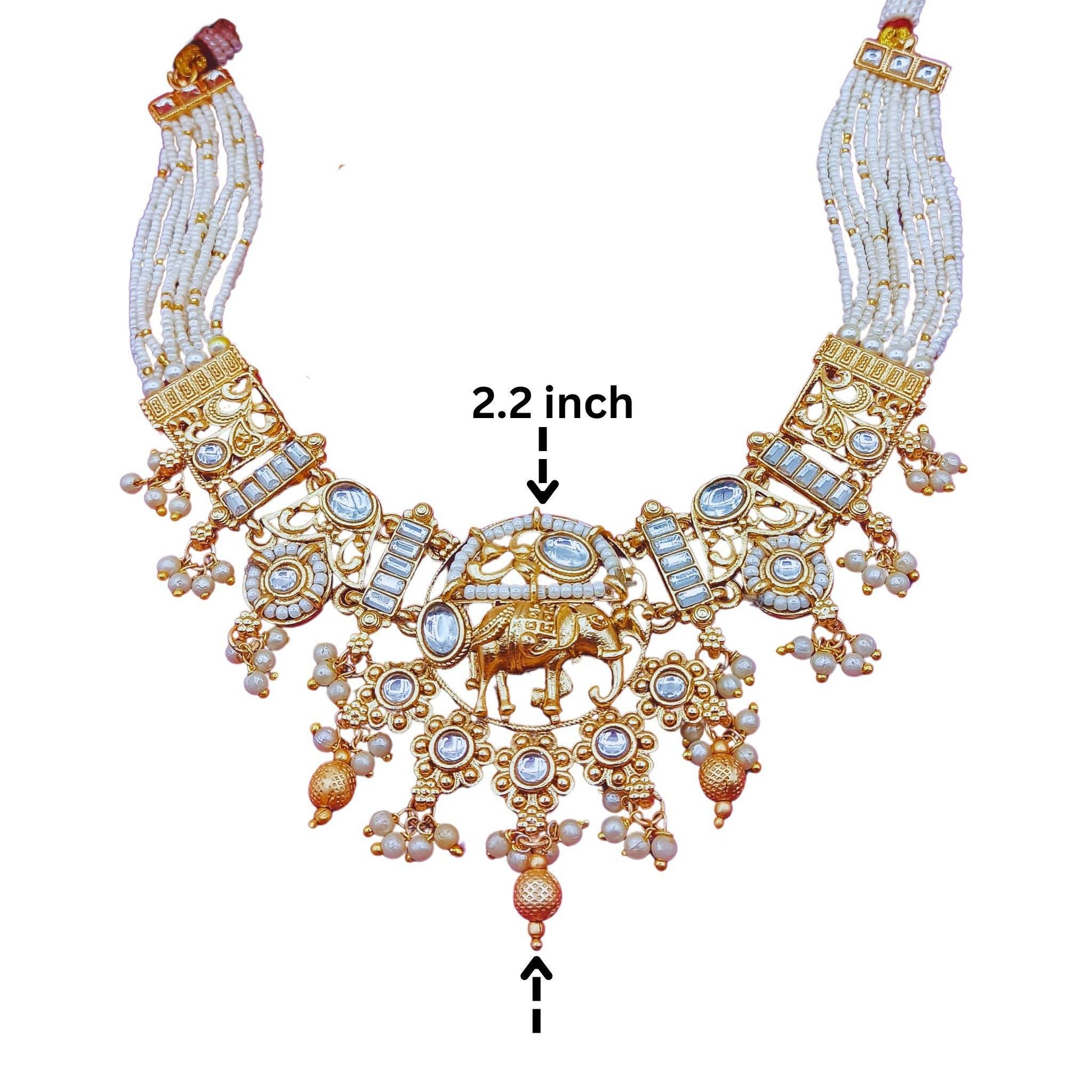Rajputi Elephant Necklace Set - Nandai Jewels