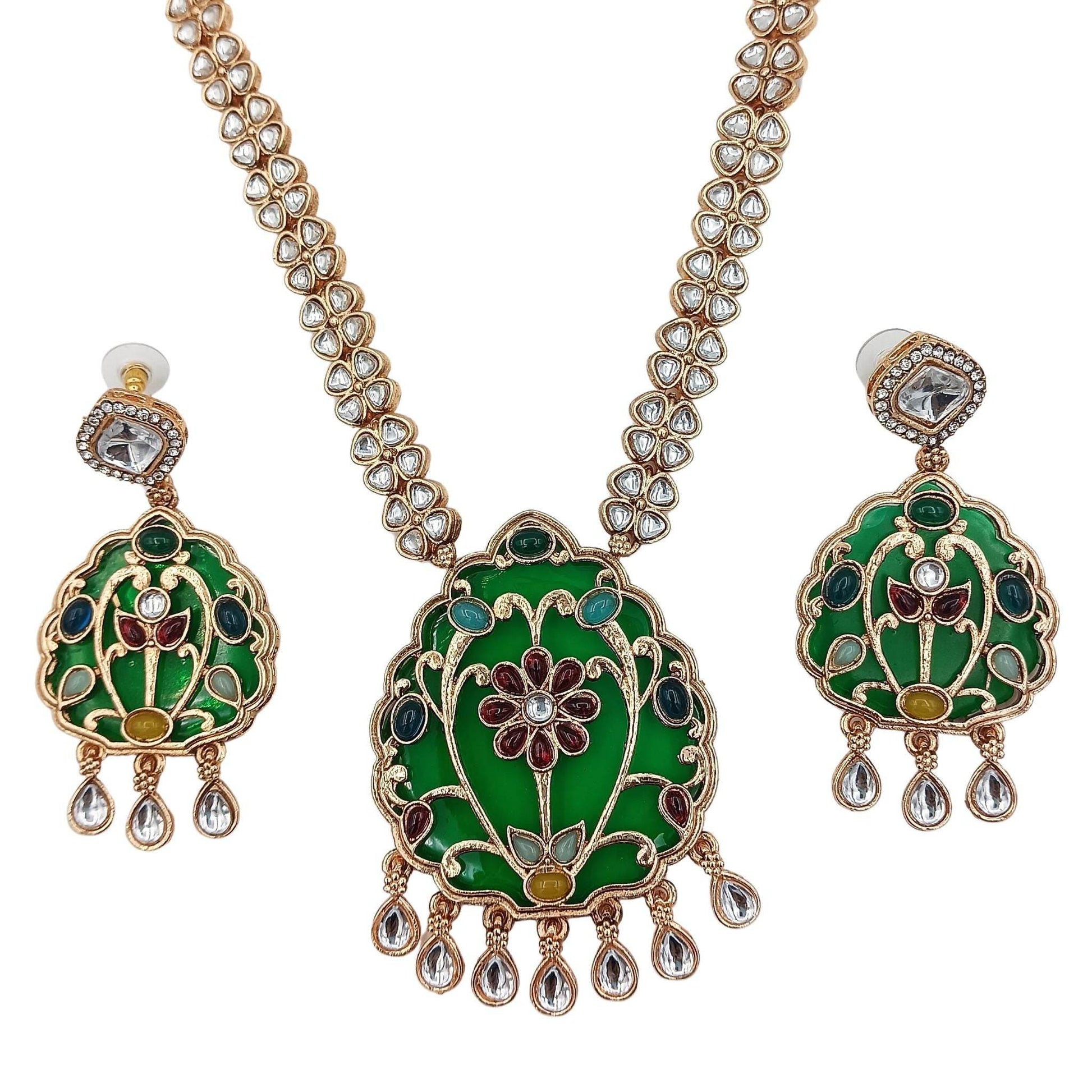 Rajwadi Kundan Necklace Set for Her, Bridal Jewellery Set for Wedding Gift, Indian Traditional Jewellery, Ethnic Festive Wear,. - Nandai Jewels