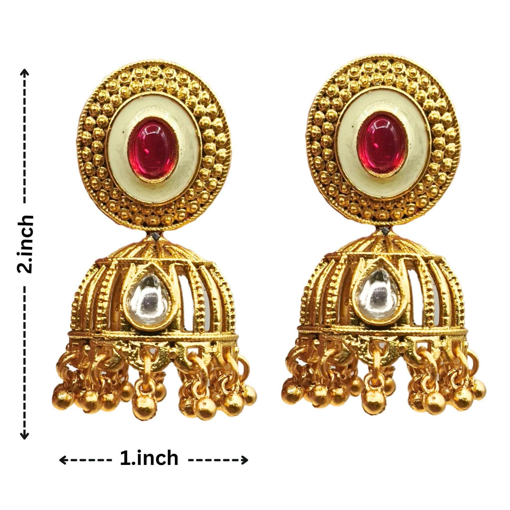 Rajputi Choker Necklace Set, Rajwadi Kundan Jewellery, Indian Traditional Jewellery, Bridal Wear Accessory, Gift for Women. - Nandai Jewels