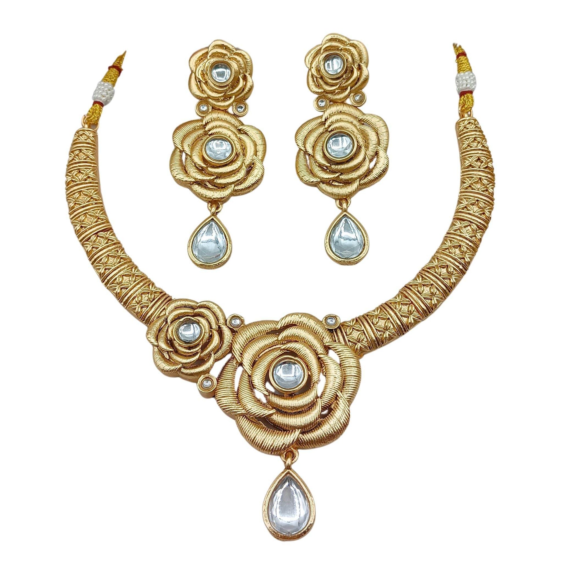 Flower Rajwadi Necklace - Nandai Jewels