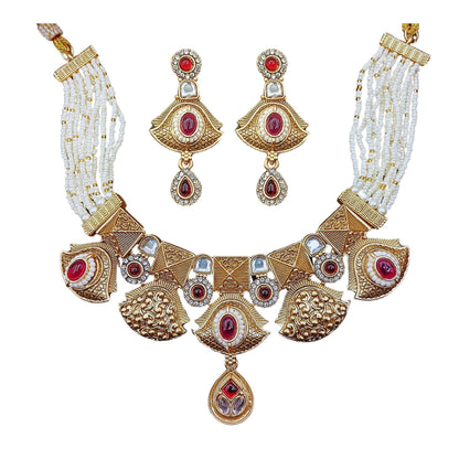 Mehak Rajputi Meenakari Necklace Set - Nandai Jewels