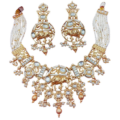 Rajputi Elephant Necklace Set - Nandai Jewels