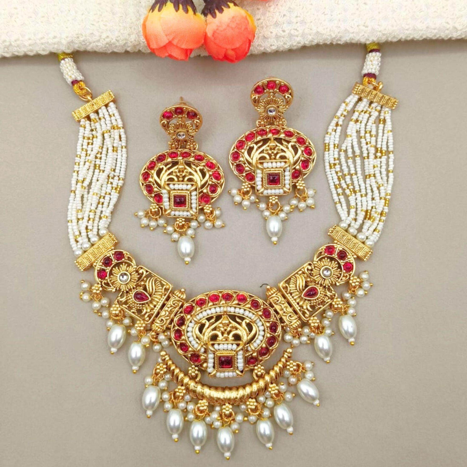 Saloni Rajwadi Necklace Set - Nandai Jewels