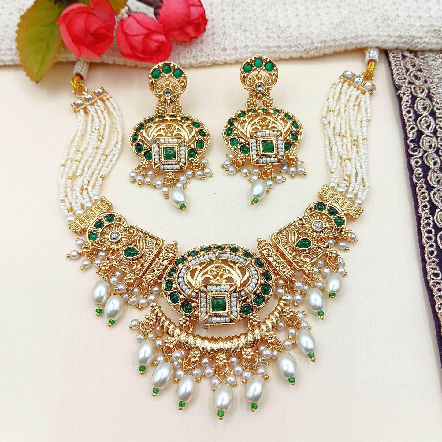 Saloni Rajwadi Necklace Set - Nandai Jewels