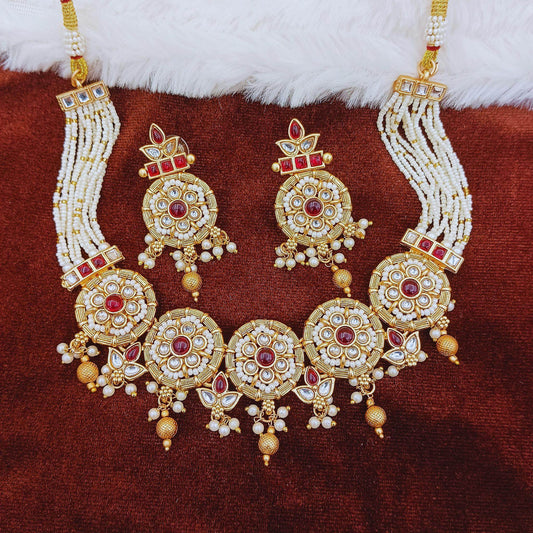 Mohini Rajwadi Necklace Set - Nandai Jewels