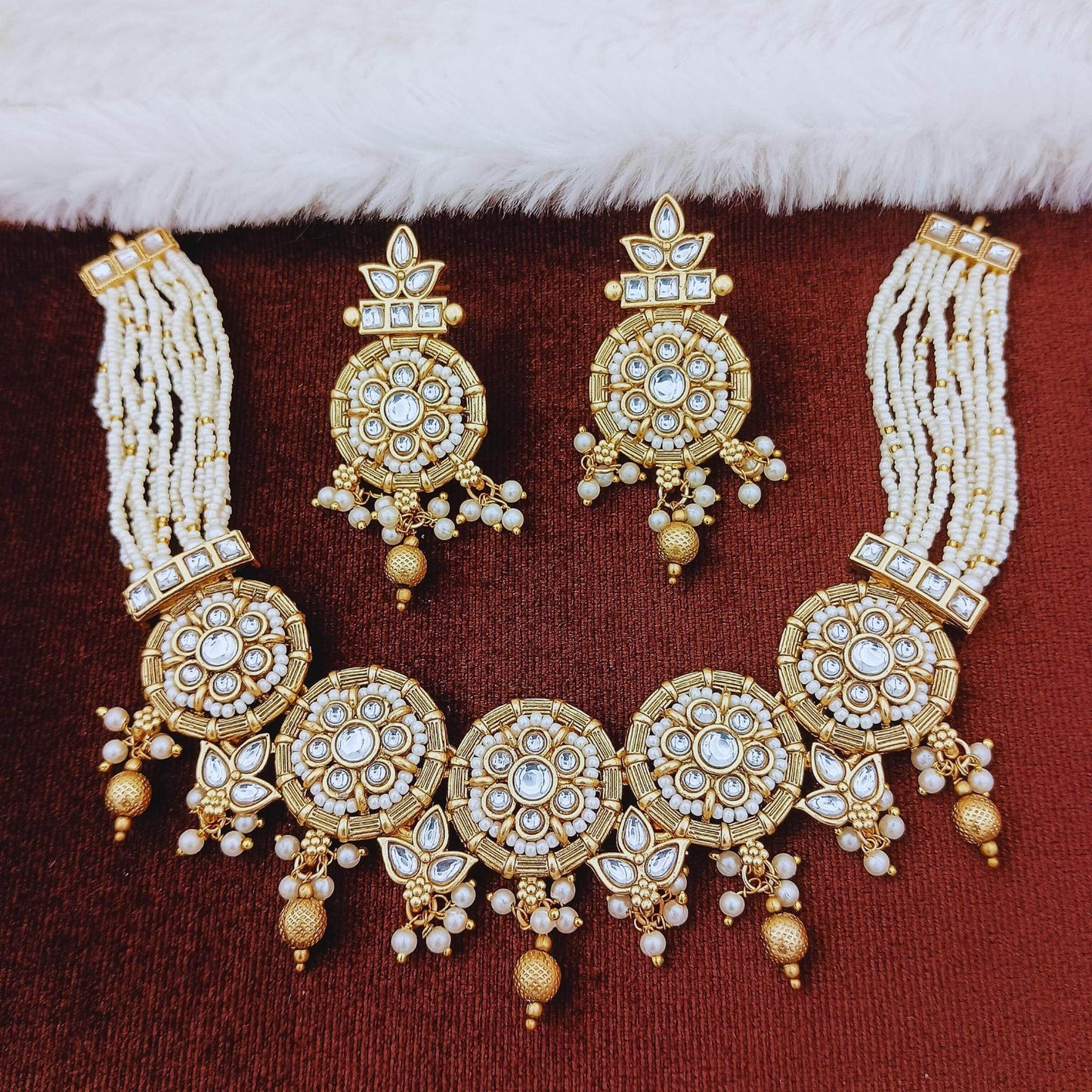 Mohini Rajwadi Necklace Set - Nandai Jewels