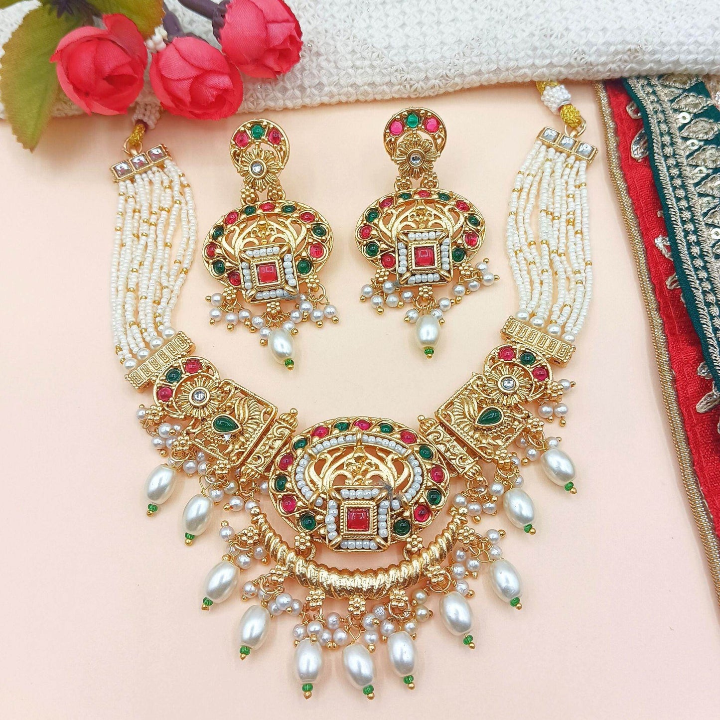 Saloni Rajwadi Necklace Set - Nandai Jewels