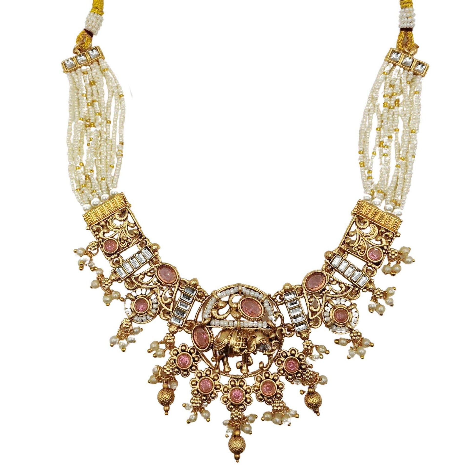 Rajputi Elephant Necklace Set - Nandai Jewels