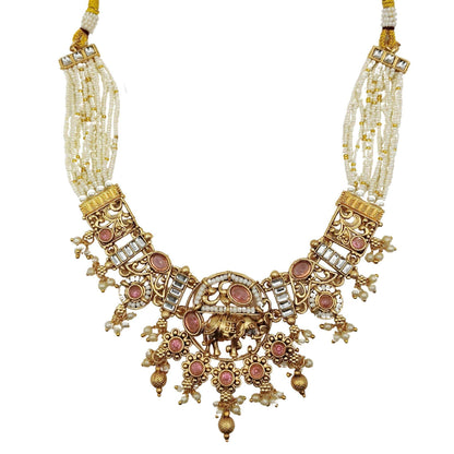 Rajputi Elephant Necklace Set - Nandai Jewels