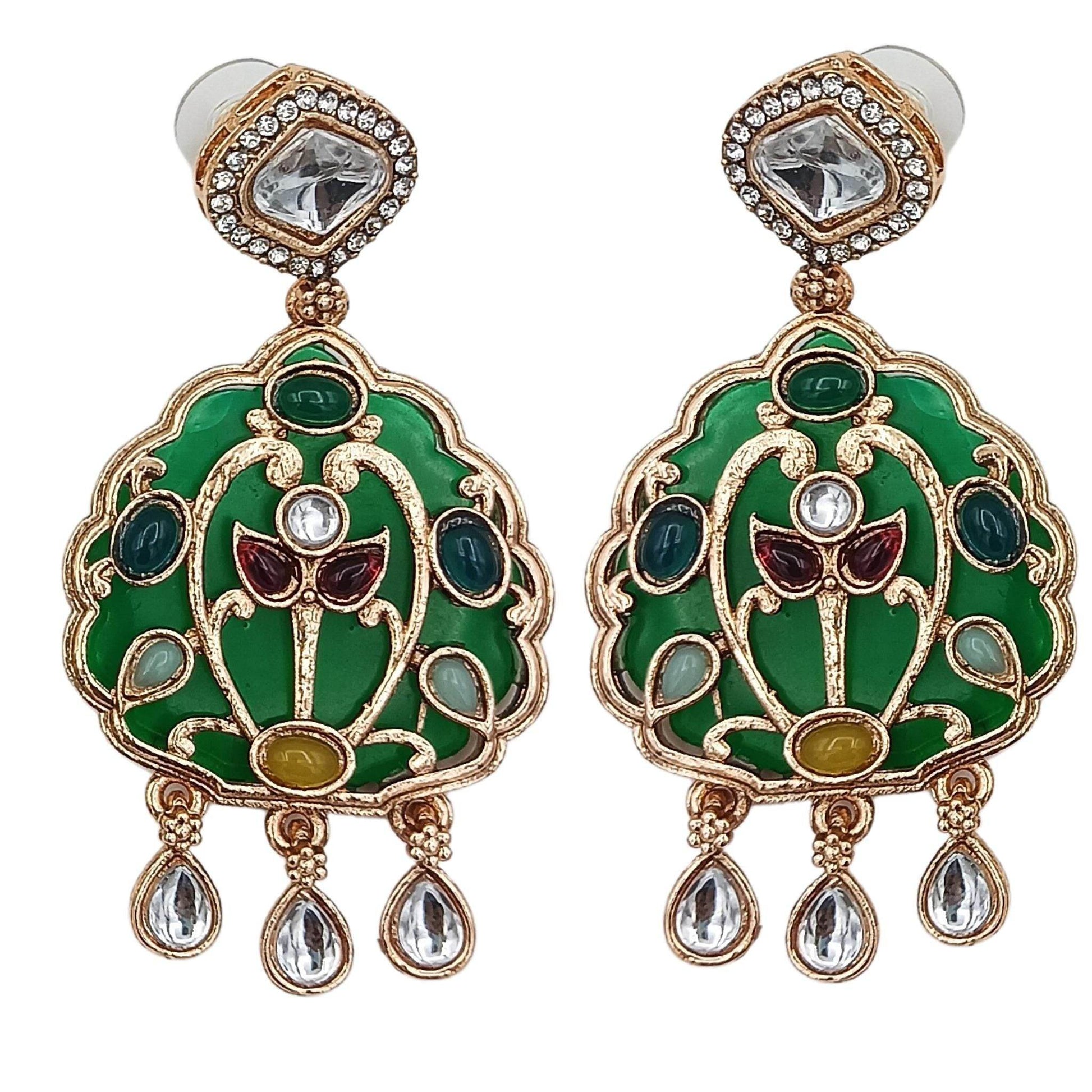 Rajwadi Kundan Necklace Set for Her, Bridal Jewellery Set for Wedding Gift, Indian Traditional Jewellery, Ethnic Festive Wear,. - Nandai Jewels
