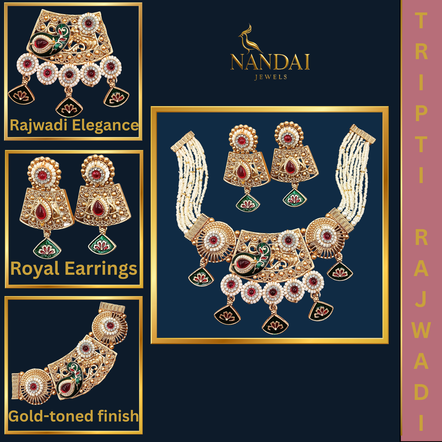 Tripti Rajwadi Necklace Set with Meenakari Design | Royal Rajputi Collection Jewelry for Women