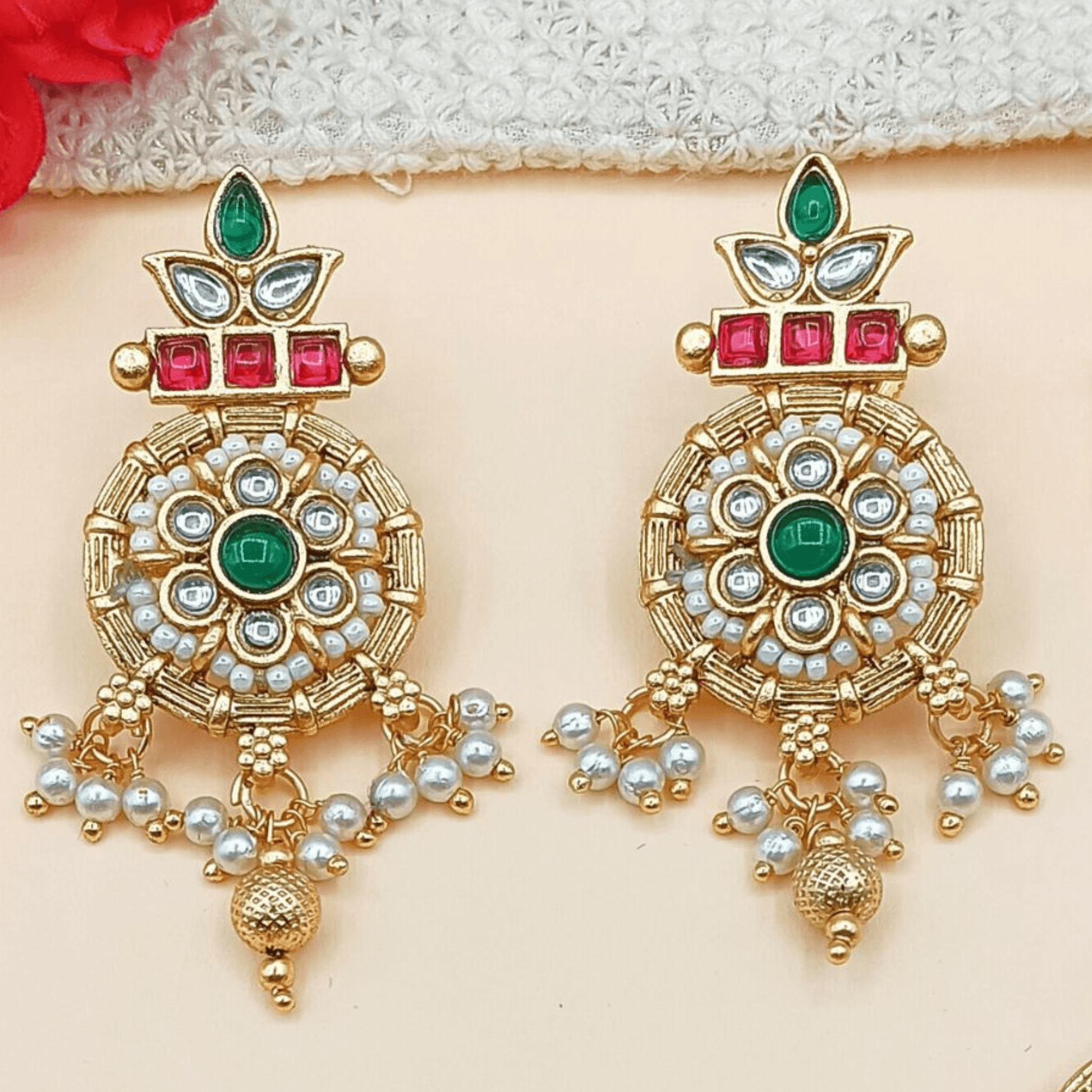 MOHINI Rajwadi Earrings - Nandai Jewels