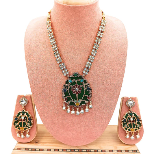 Rajwadi Kundan Necklace Set for Her, Bridal Jewellery Set for Wedding Gift, Indian Traditional Jewellery, Ethnic Festive Wear,. - Nandai Jewels
