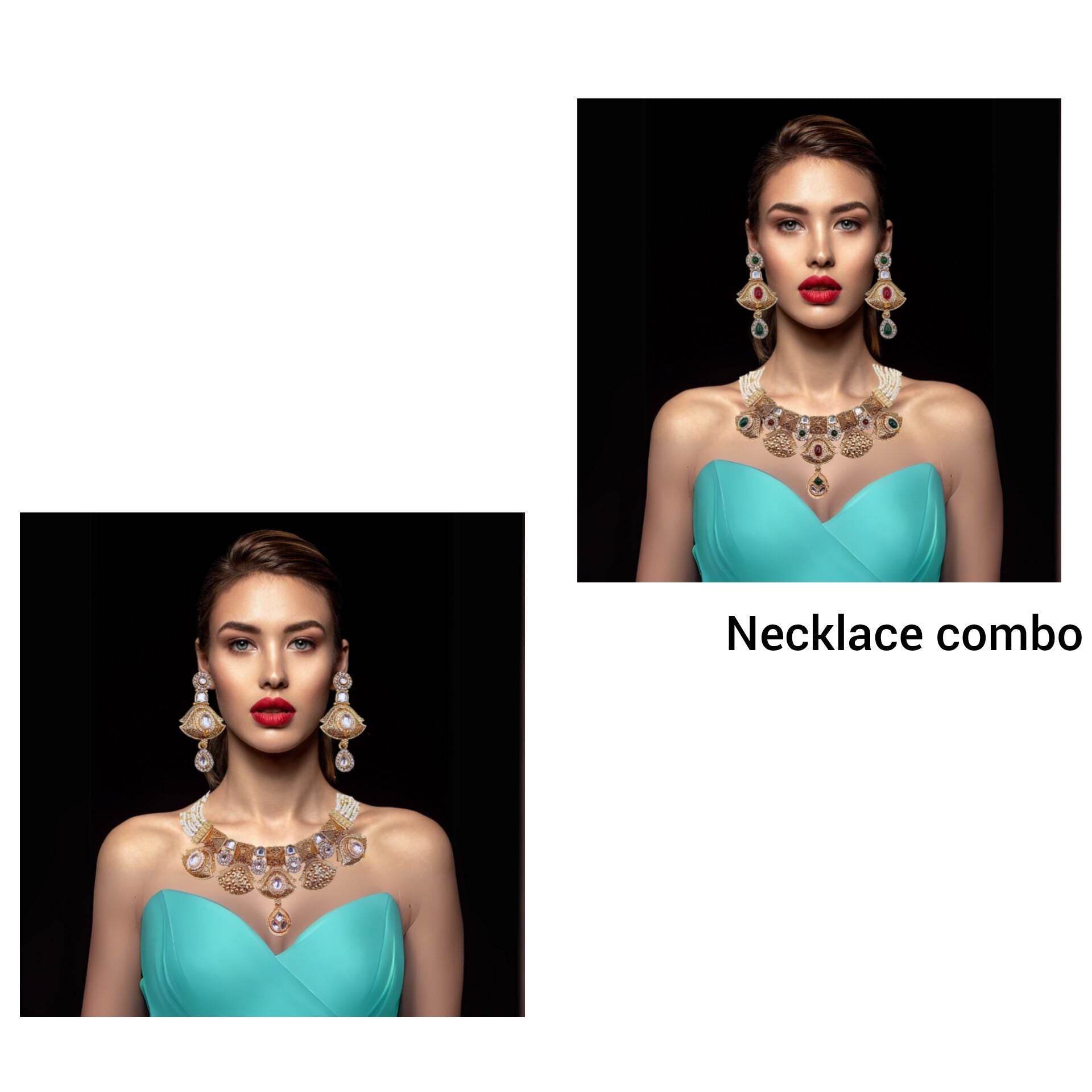 COMBO Mehak Rajputi Meenakari Necklace Set, Rajwadi Bridal Jewellery, Indian Traditional Jewellery, Ethnic Necklace, Gift for Women. - Nandai Jewels