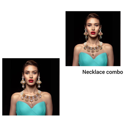 COMBO Mehak Rajputi Meenakari Necklace Set, Rajwadi Bridal Jewellery, Indian Traditional Jewellery, Ethnic Necklace, Gift for Women. - Nandai Jewels