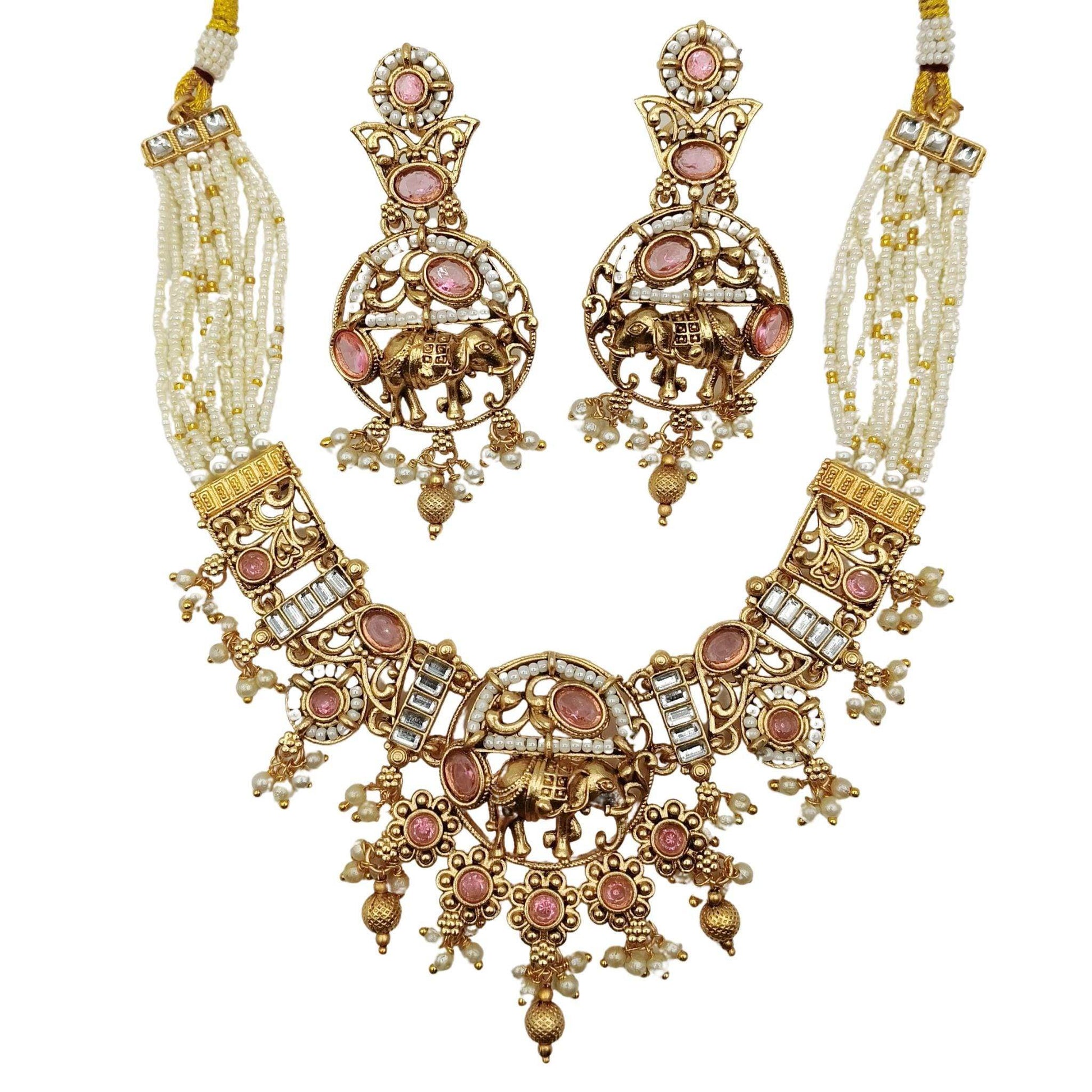Rajputi Elephant Necklace Set - Nandai Jewels