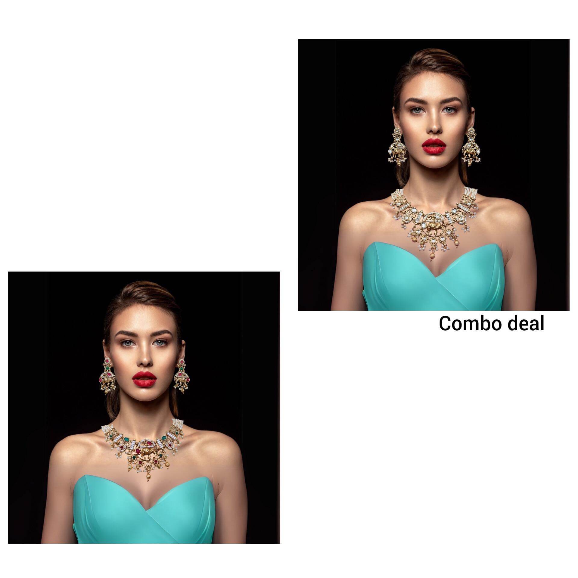 COMBO Rajputi Elephant Design Necklace With Earrings - Rajwadi Necklace Set, Wedding Gift for Her, Indian Traditional Jewellery for Brides. - Nandai Jewels