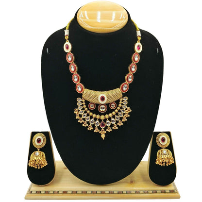 Rajputi Choker Necklace Set, Rajwadi Kundan Jewellery, Indian Traditional Jewellery, Bridal Wear Accessory, Gift for Women. - Nandai Jewels