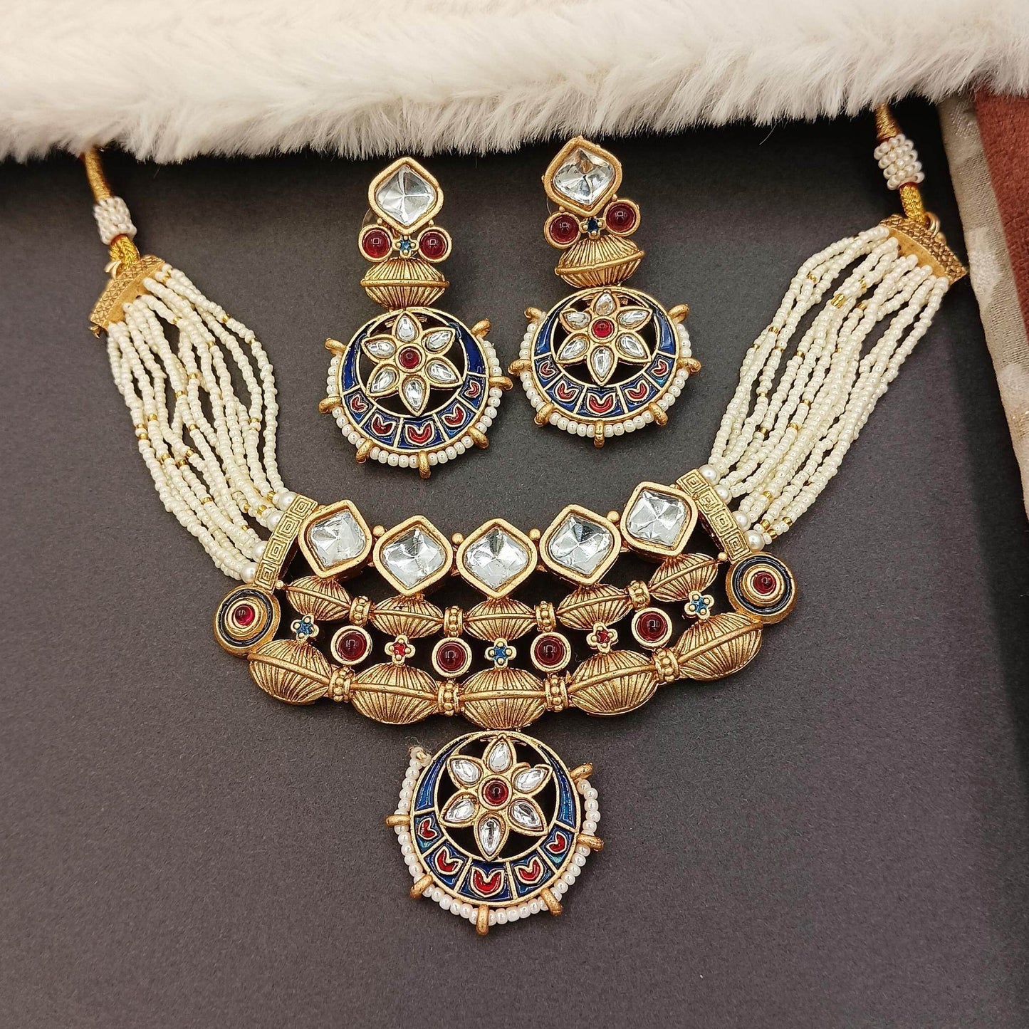 Rashmika Rajwadi Meena Jewelry set - Nandai Jewels