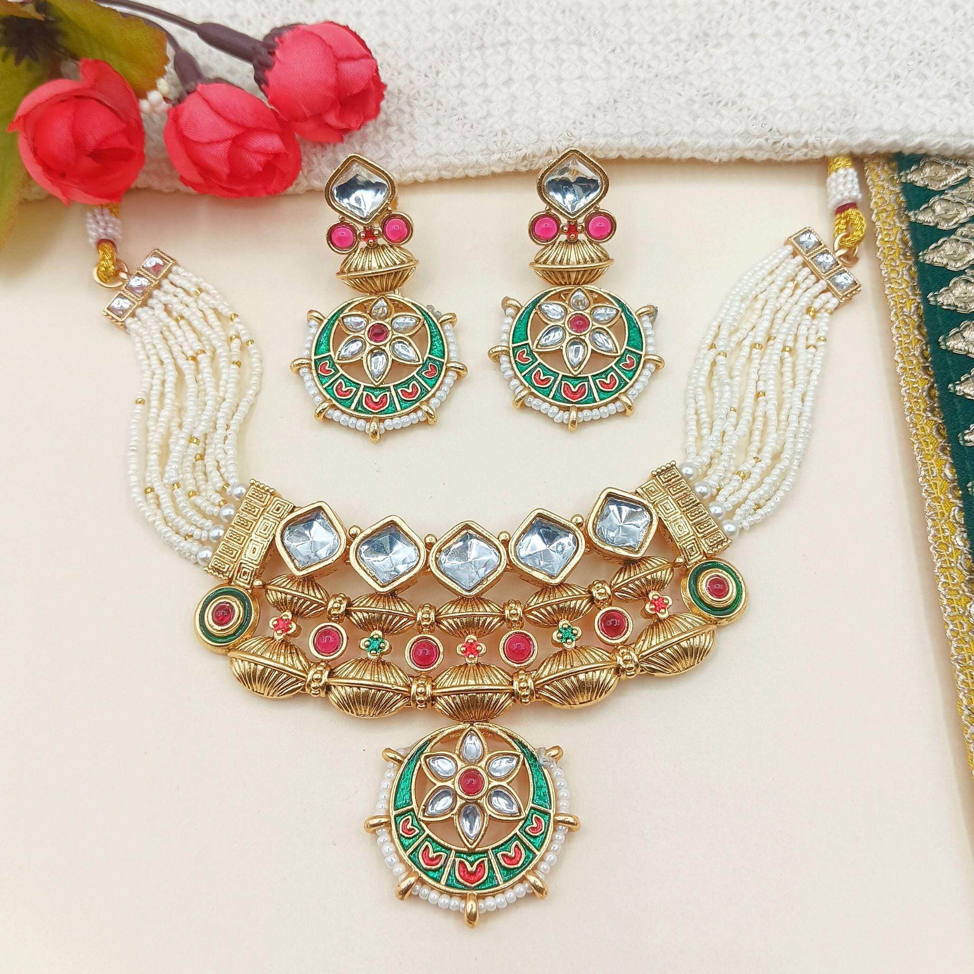 Rashmika Rajwadi Meena Jewelry set - Nandai Jewels