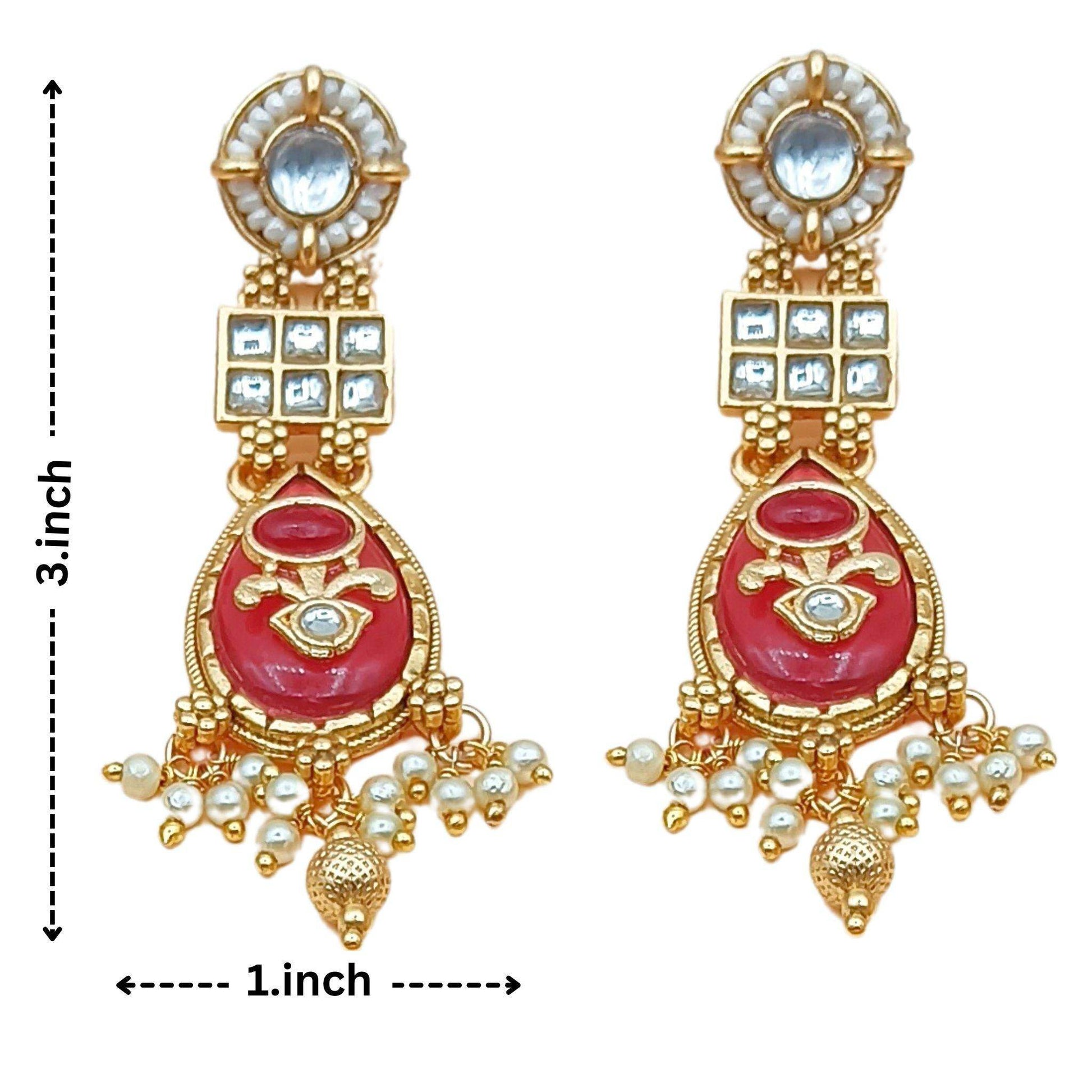 Vijayalakshmi Rajputi Necklace Set, Meena and Kundan Jewellery, Rajwadi Bridal Wear, Pearl Choker Design, Gift for Women. - Nandai Jewels