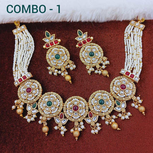 Rajputi Choker Necklace Set with Traditional Royal Design - Nandai Jewels