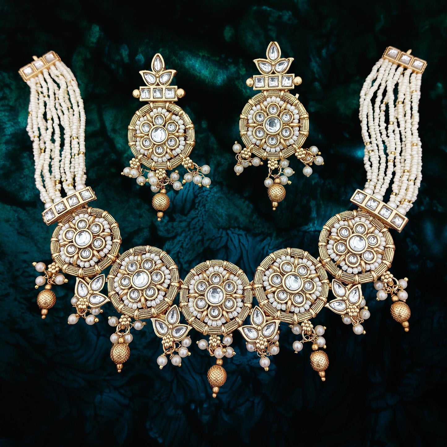 Rajputi Choker Necklace Set with Traditional Royal Design - Nandai Jewels
