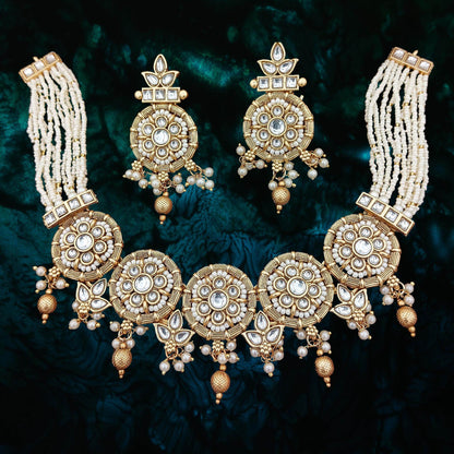 Rajputi Choker Necklace Set with Traditional Royal Design - Nandai Jewels