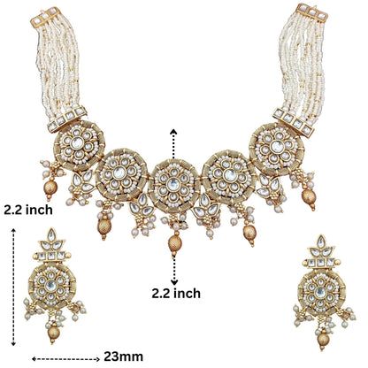 Rajputi Choker Necklace Set with Traditional Royal Design - Nandai Jewels