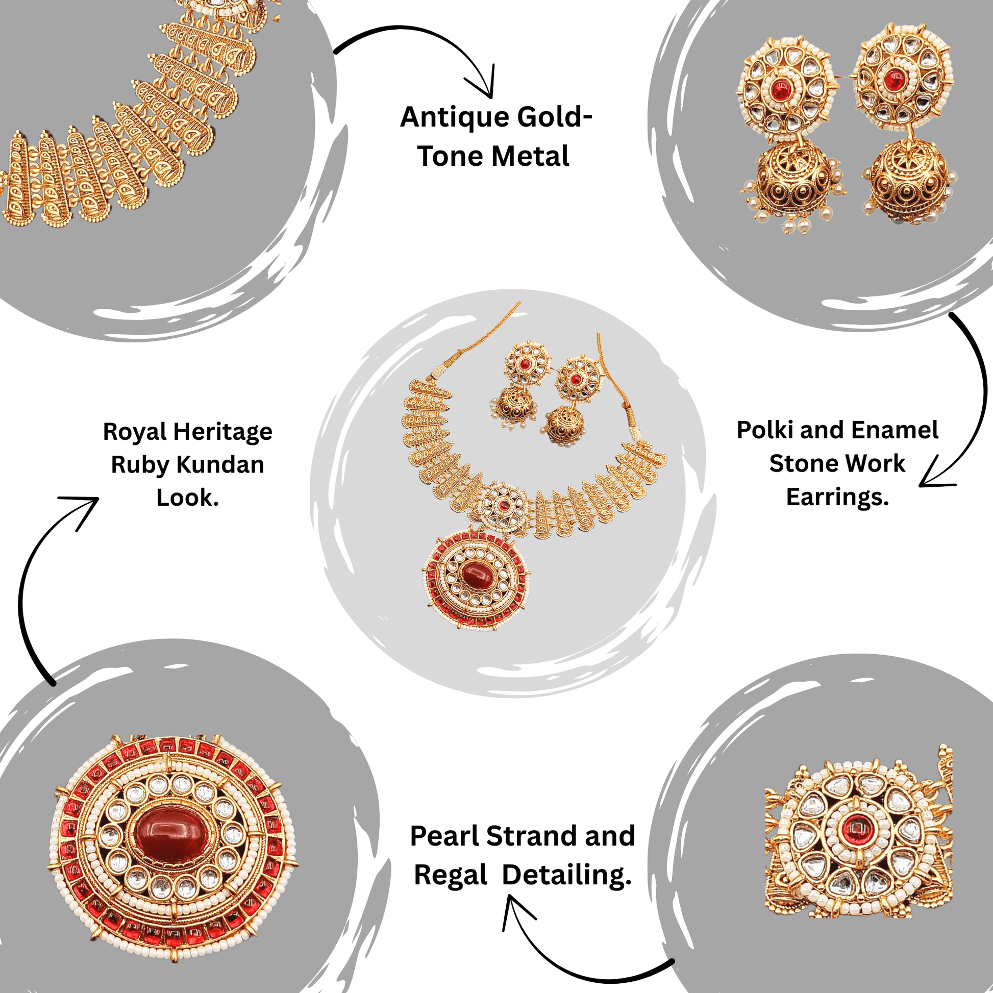 Aditi Rajwadi Necklace Set, Rajputi Bridal Jewellery, Kundan Choker Design, Indian Traditional Jewellery, Ethnic Gift for Women. - Nandai Jewels